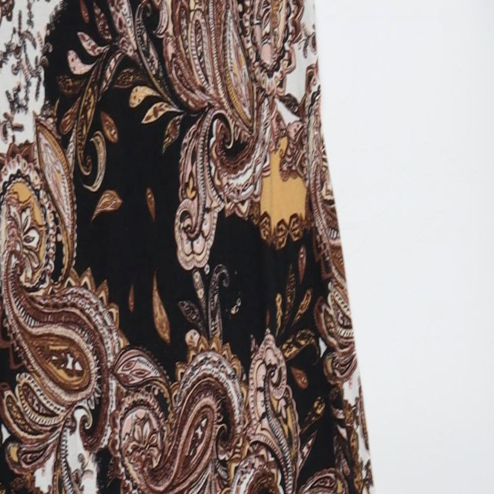 Miss Selfridge Womens Black Paisley Viscose Maxi  Size 14  Square Neck