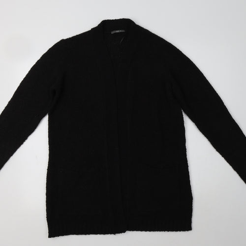HEMA Womens Black V-Neck  Acrylic Cardigan Jumper Size M