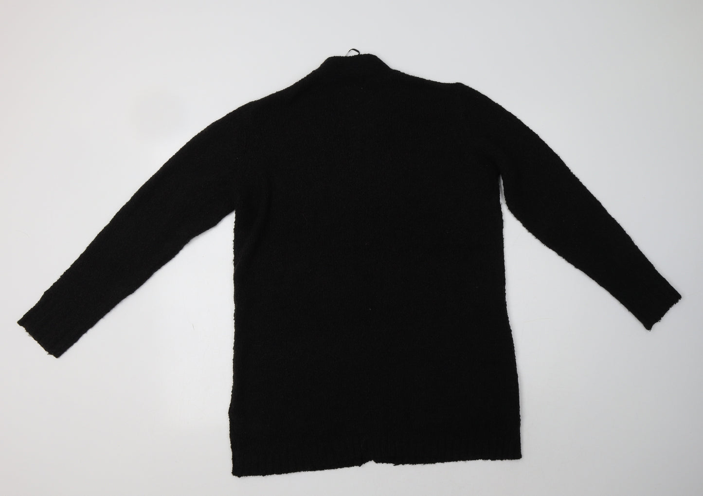 HEMA Womens Black V-Neck  Acrylic Cardigan Jumper Size M