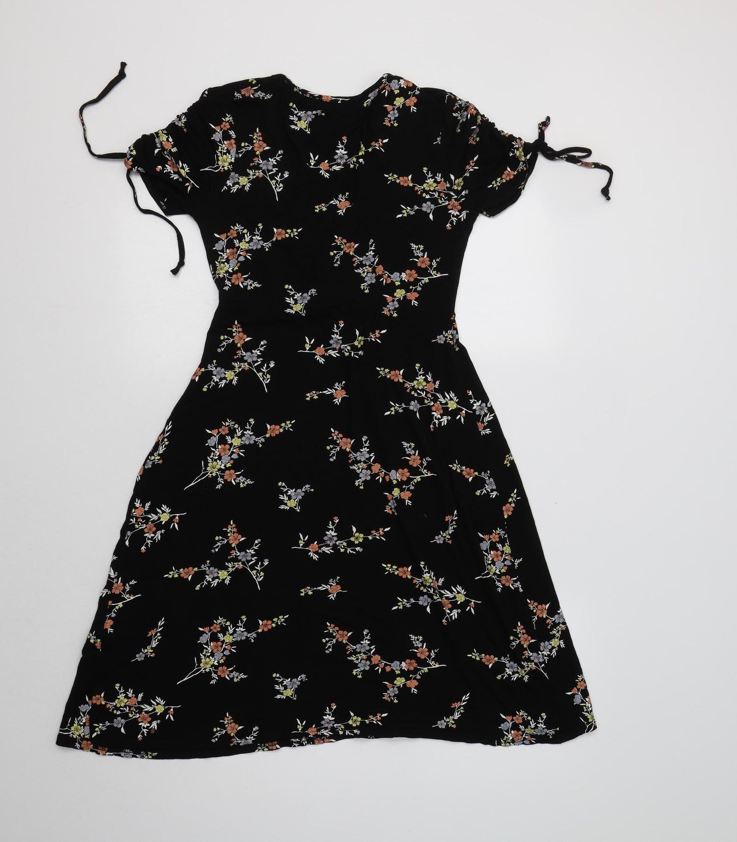 Pretty Hurts Womens Black Floral Viscose Fit & Flare  Size 8  V-Neck