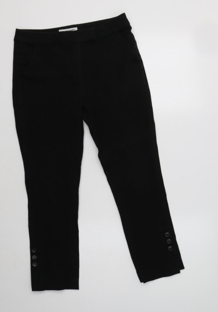 Country Road Womens Black Cotton Trousers Size 6 L24 in Regular