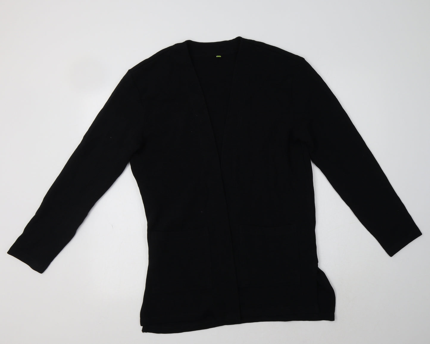 Preworn Womens Black V-Neck  Cotton Cardigan Jumper Size 8