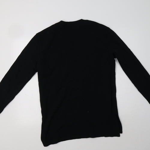 Preworn Womens Black V-Neck  Cotton Cardigan Jumper Size 8