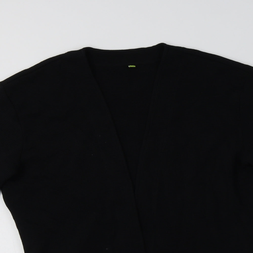 Preworn Womens Black V-Neck  Cotton Cardigan Jumper Size 8