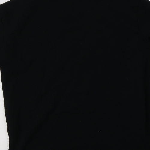 Preworn Womens Black V-Neck  Cotton Cardigan Jumper Size 8