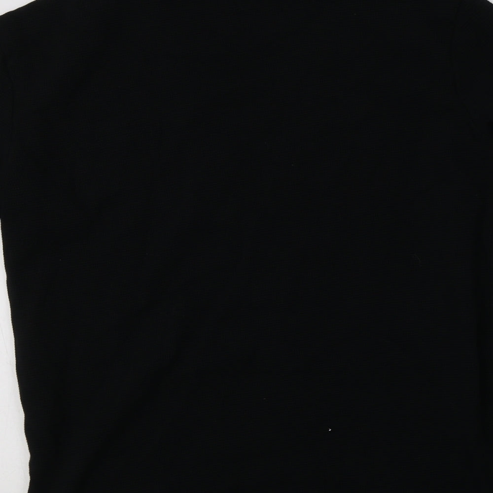 Preworn Womens Black V-Neck  Cotton Cardigan Jumper Size 8
