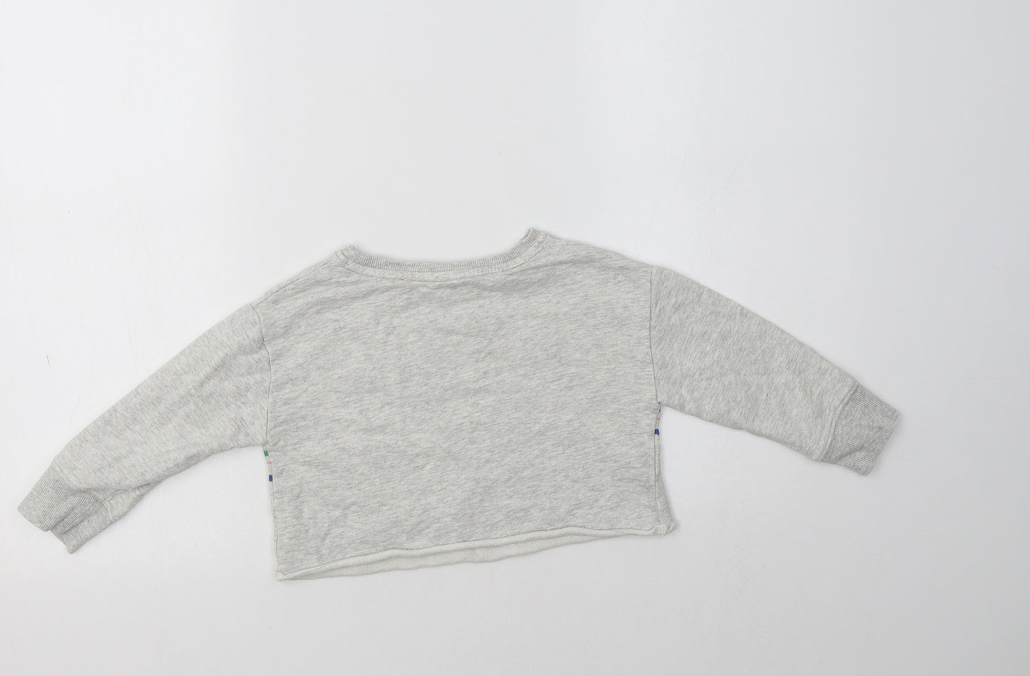 NEXT Girls Grey Striped Cotton Pullover Sweatshirt Size 4 Years   - Minnie Mouse