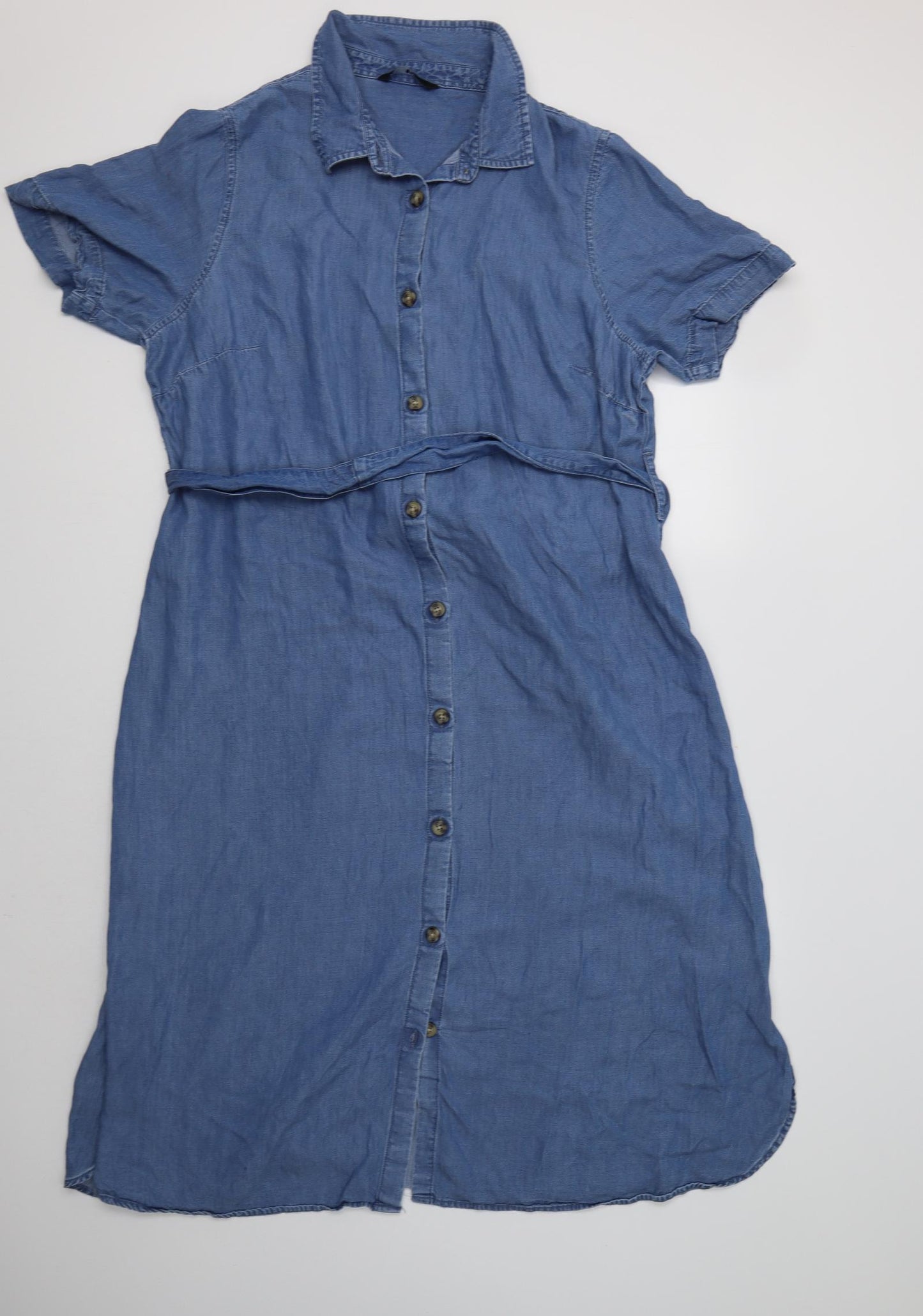 Very Womens Blue  Lyocell Shirt Dress  Size 22  Collared