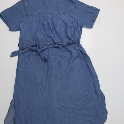 Very Womens Blue  Lyocell Shirt Dress  Size 22  Collared