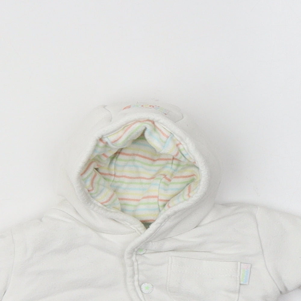 M&S Baby White   Basic Jacket Jacket Size 0-3 Months    - Cute Animals