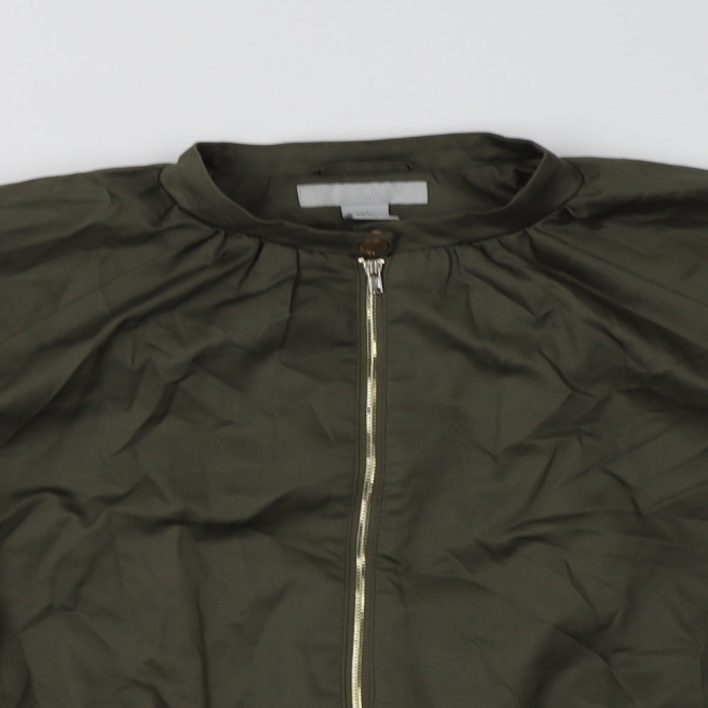 H&M Womens Green   Jacket Coatigan Size 12