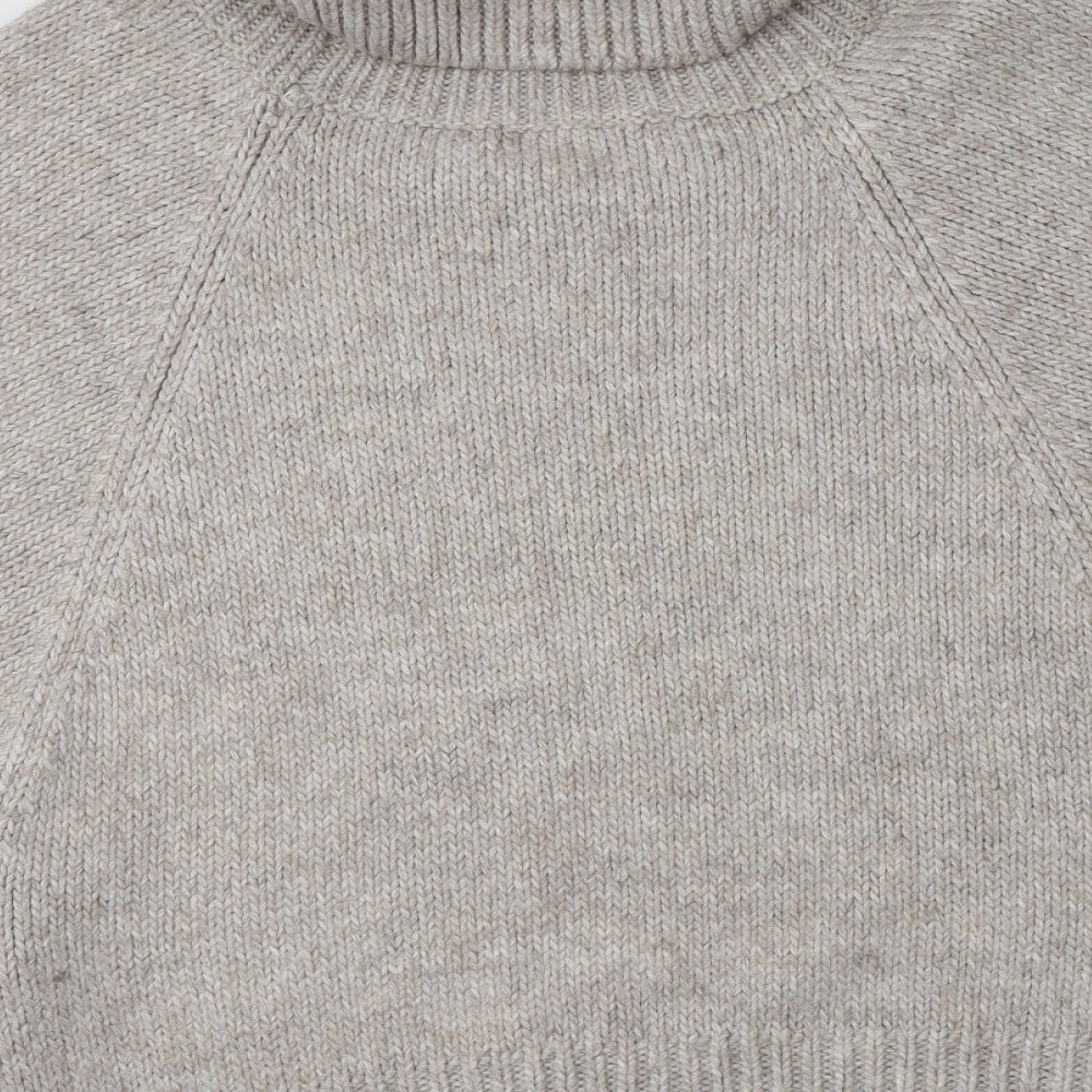 South Womens Beige Roll Neck  Acrylic Pullover Jumper Size 20