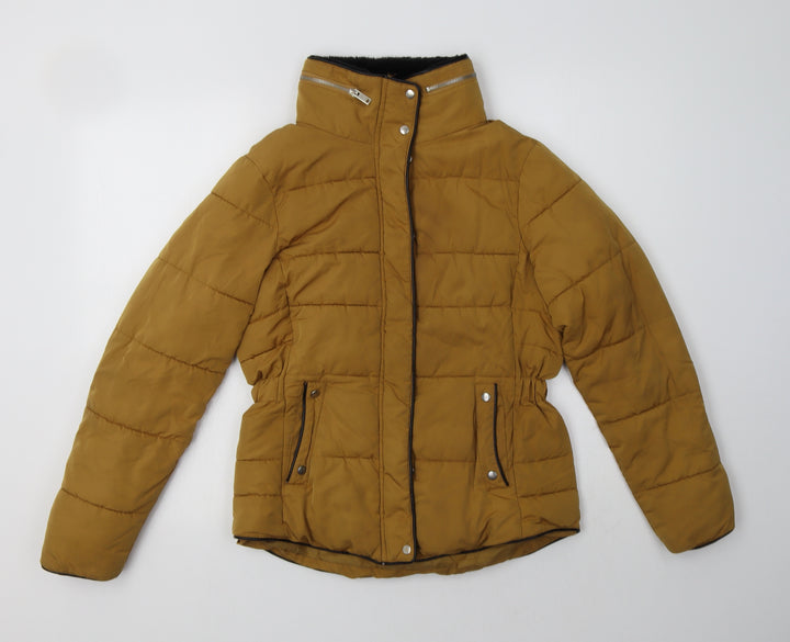 New Look Womens Yellow   Puffer Jacket Jacket Size 8