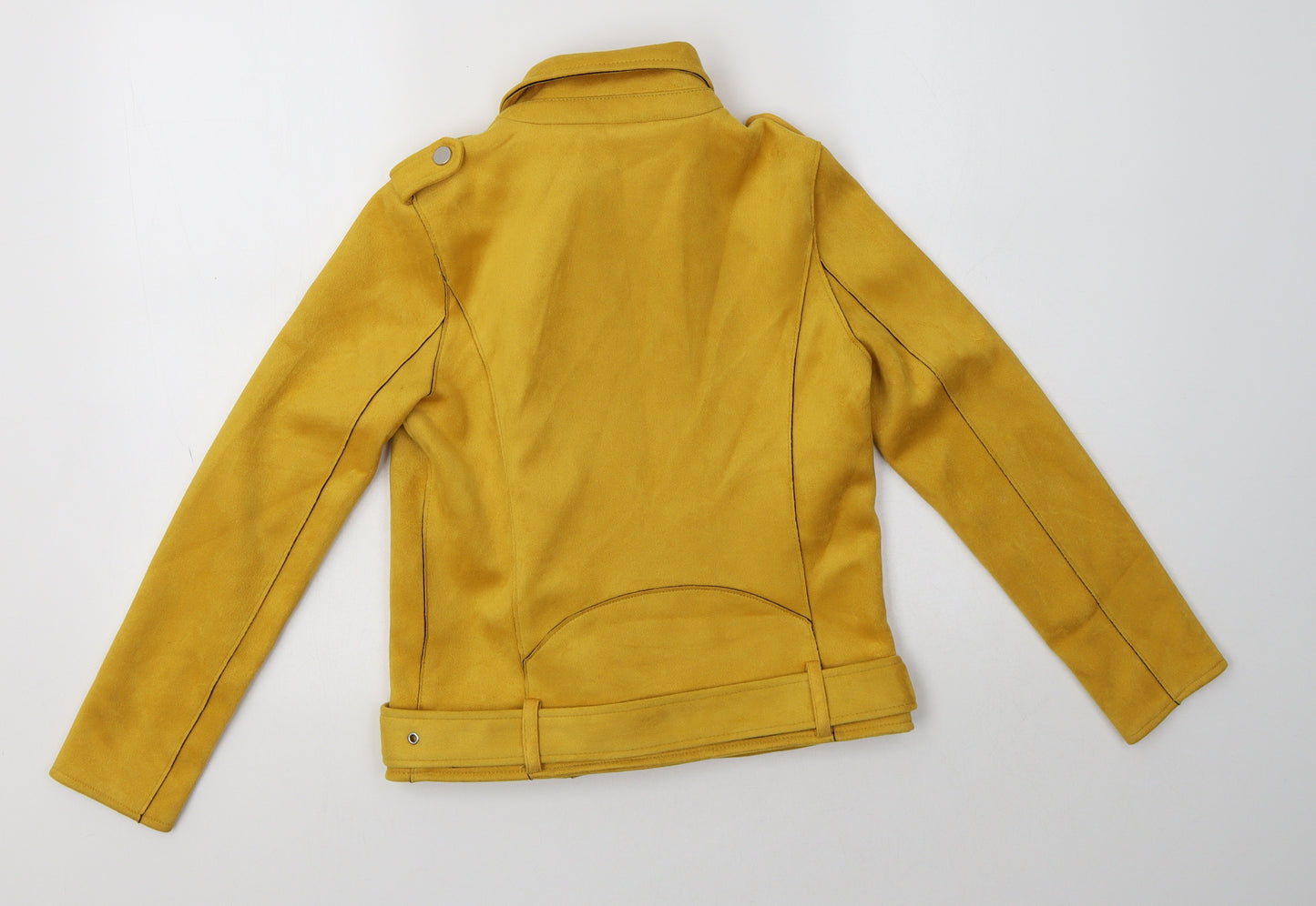 Matalan Girls Yellow   Motorcycle Jacket Jacket Size 11 Years