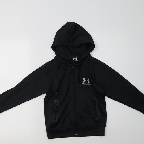 Under armour Boys Grey  Polyester Full Zip Hoodie Size 7-8 Years