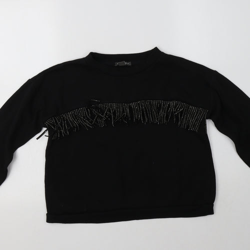 Primark Girls Black  Polyester Pullover Sweatshirt Size 12-13 Years