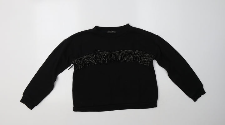 Primark Girls Black Polyester Pullover Sweatshirt Size 12-13 Years