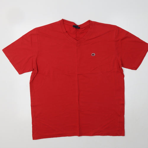 Herod Mens Red  Cotton  T-Shirt Size XL V-Neck