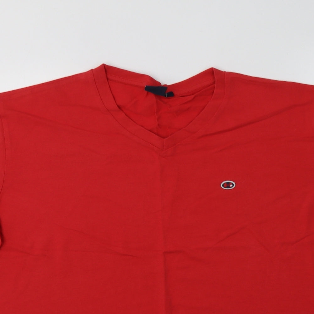 Herod Mens Red  Cotton  T-Shirt Size XL V-Neck