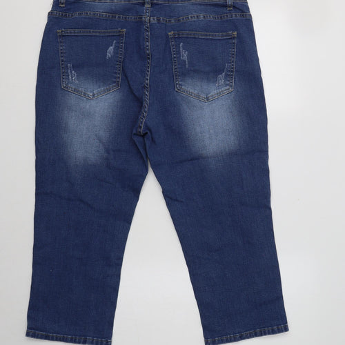 Sheilay Womens Blue  Cotton Cropped Jeans Size 34 L22 in Regular