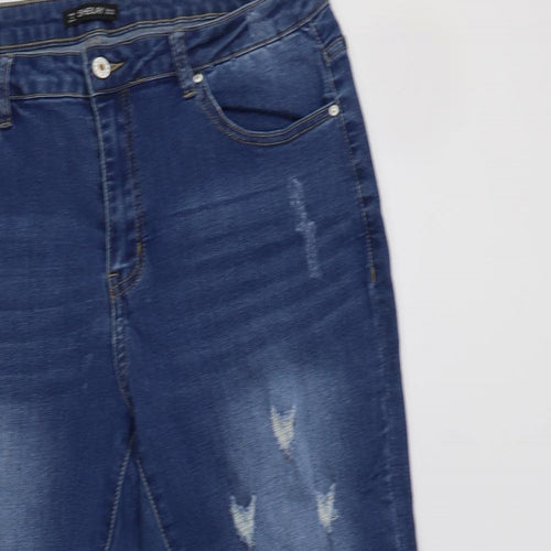 Sheilay Womens Blue  Cotton Cropped Jeans Size 34 L22 in Regular