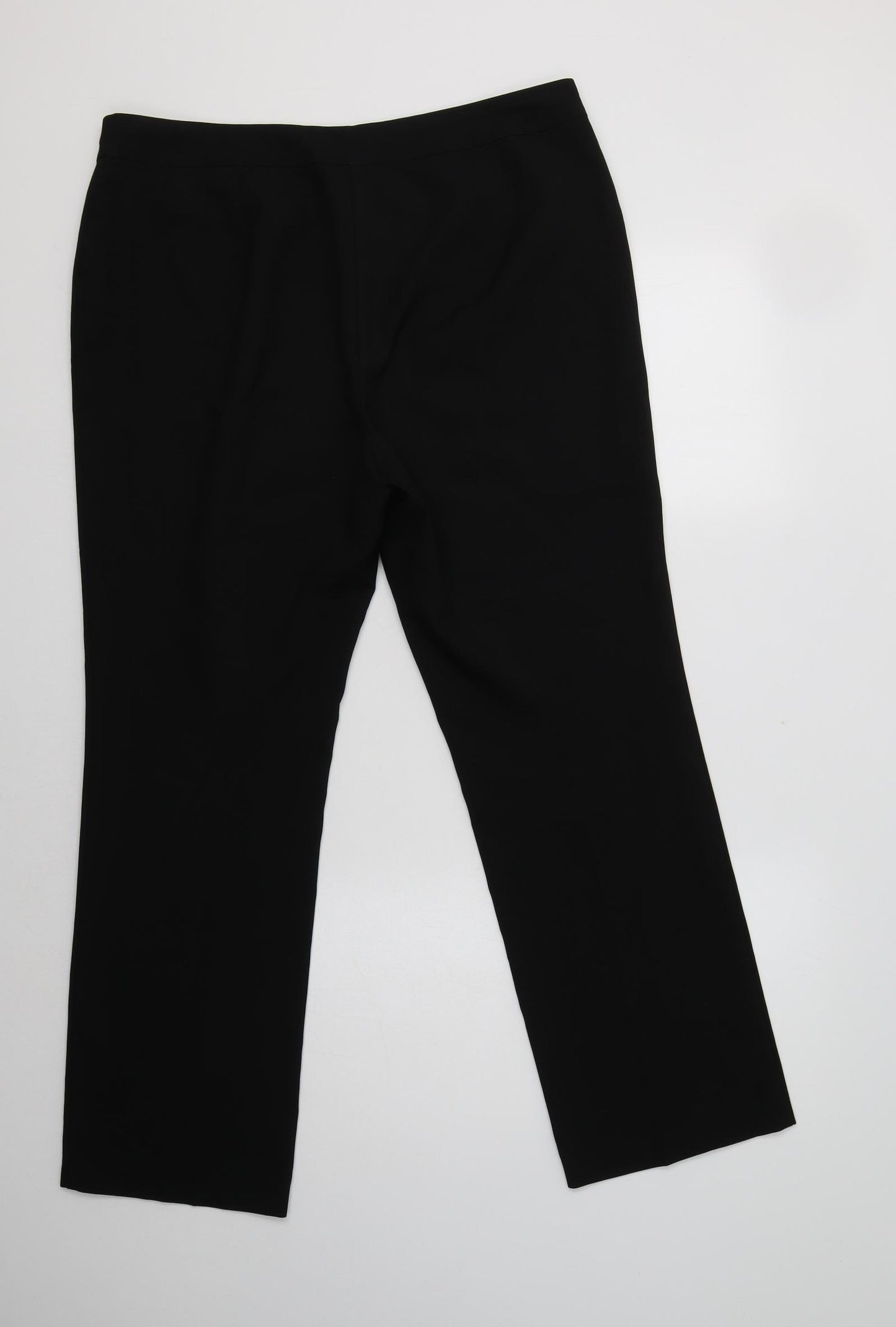 Papaya Womens Black  Polyester Dress Pants Trousers Size 14 L30 in Regular