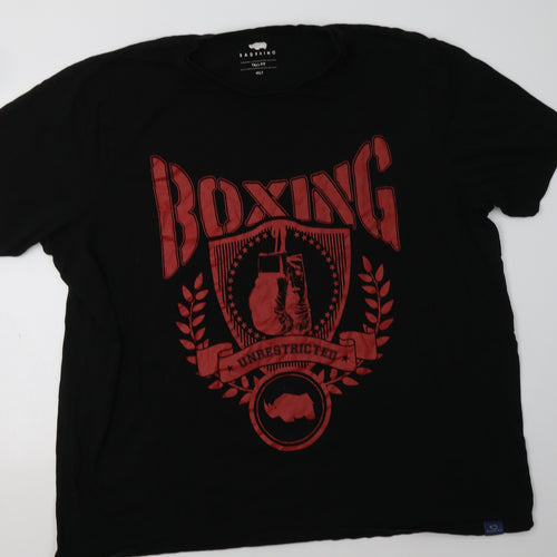 Bad Rhino Mens Black  Cotton  T-Shirt Size 4XL Crew Neck  - Boxing