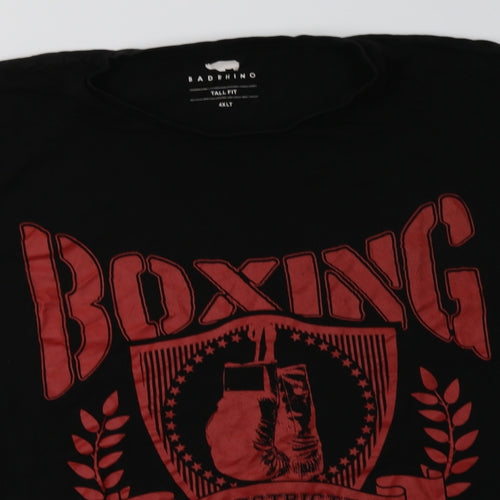 Bad Rhino Mens Black  Cotton  T-Shirt Size 4XL Crew Neck  - Boxing