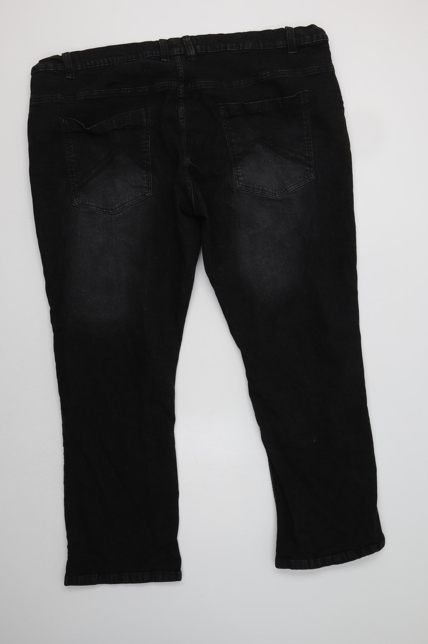 Jacamo Mens Black  Cotton Straight Jeans Size 52 L33 in Regular