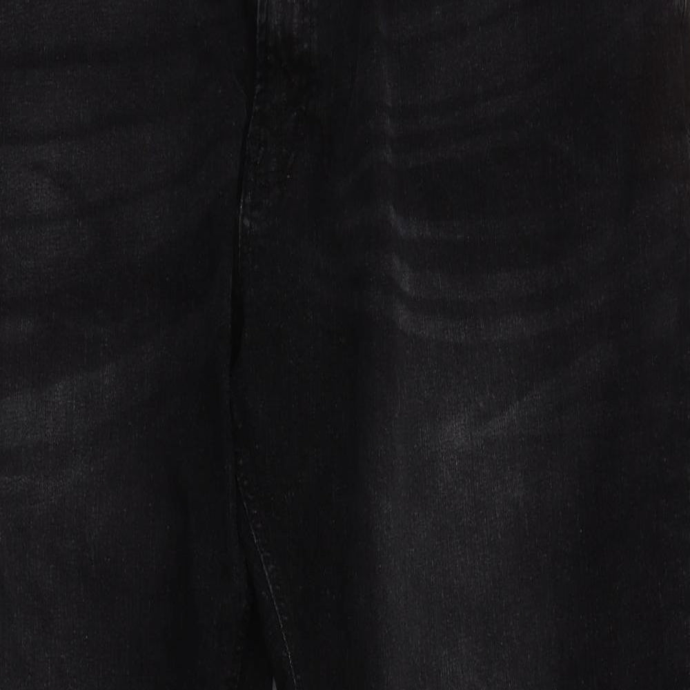Jacamo Mens Black  Cotton Straight Jeans Size 52 L33 in Regular