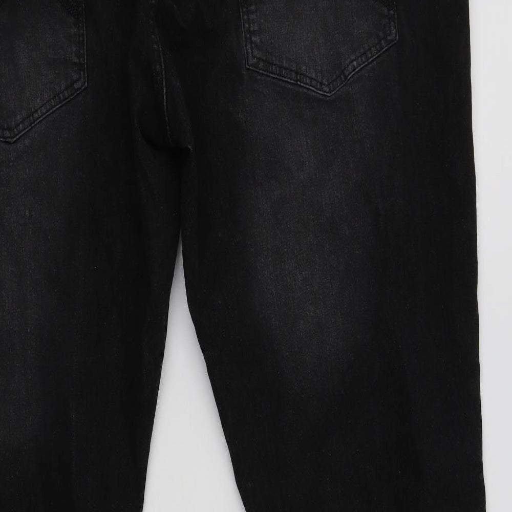 Jacamo Mens Black  Cotton Straight Jeans Size 52 L33 in Regular