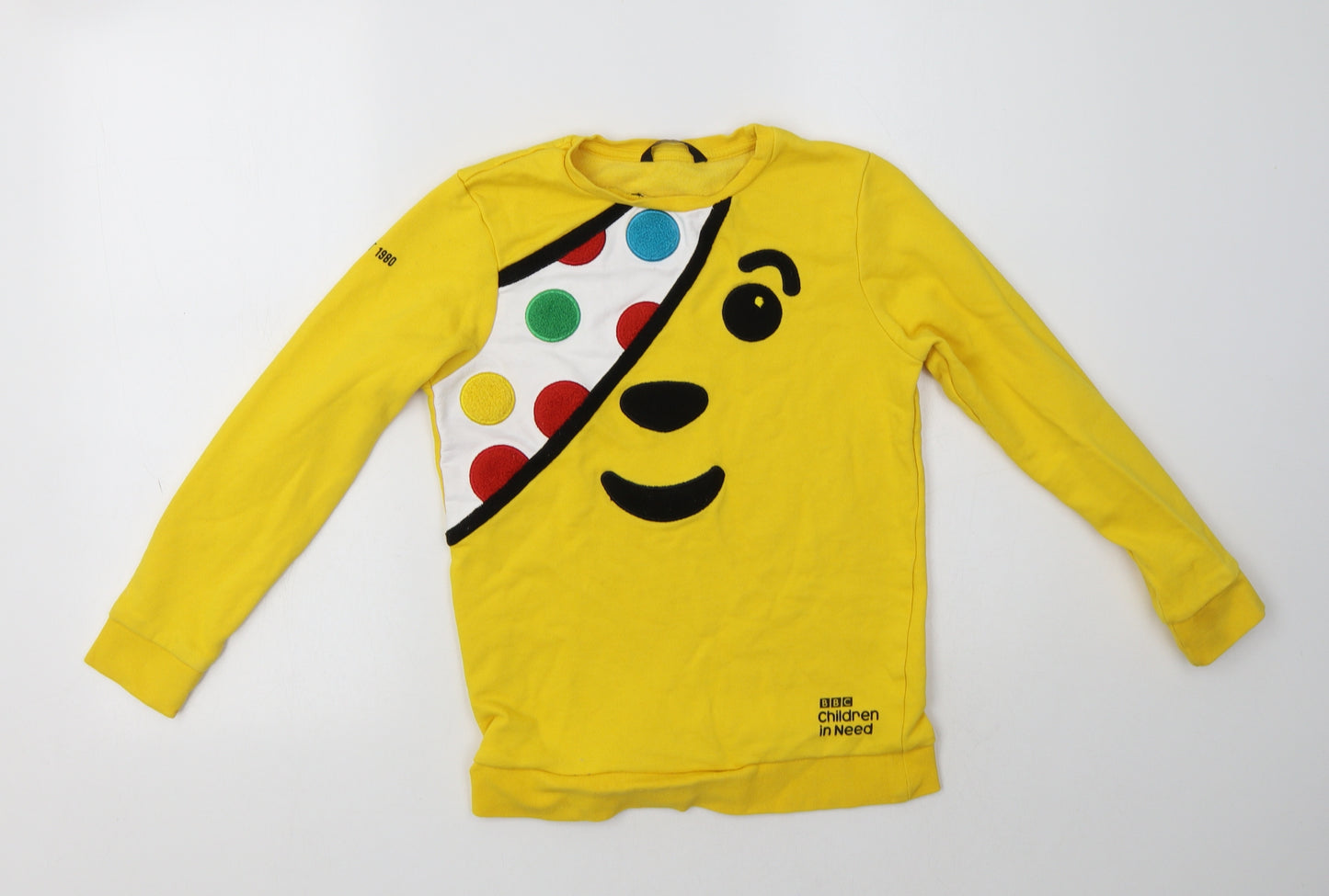 George Girls Yellow  Cotton Pullover Sweatshirt Size 9-10 Years   - Children in Need