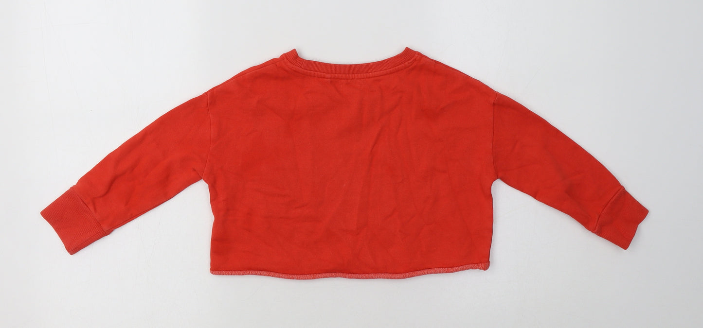 NEXT Girls Red  Polyester Pullover Sweatshirt Size 4 Years   - Star