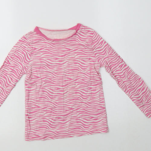 George Girls Pink Animal Print Cotton Top Pyjama Set Size 5-6 Years
