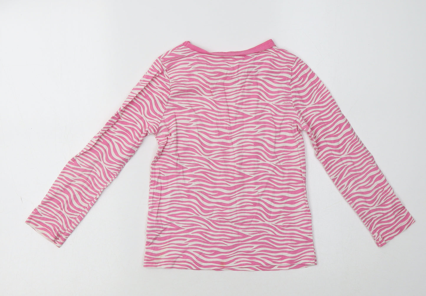 George Girls Pink Animal Print Cotton Top Pyjama Set Size 5-6 Years