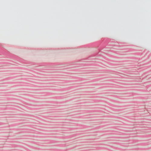 George Girls Pink Animal Print Cotton Top Pyjama Set Size 5-6 Years