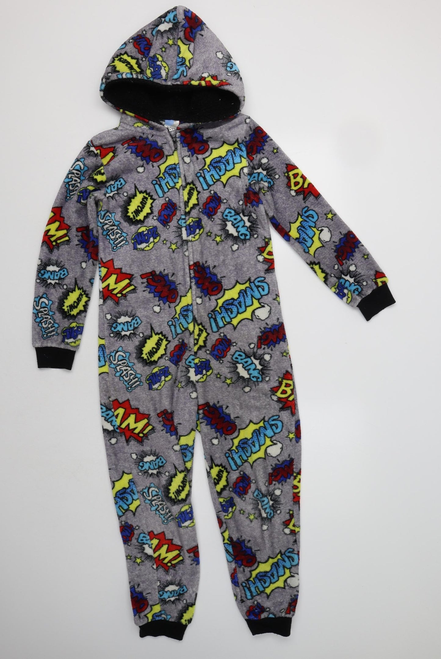 Peacocs Boys Grey Geometric Polyester  Bodysuit Size 10-11 Years   - Onesie