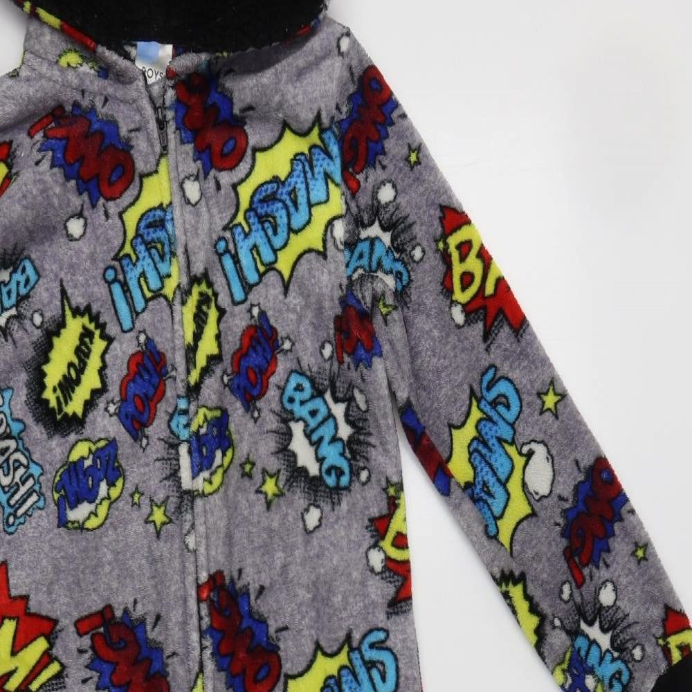 Peacocs Boys Grey Geometric Polyester  Bodysuit Size 10-11 Years   - Onesie