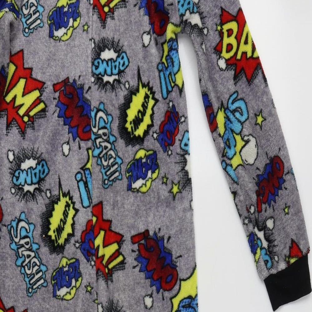 Peacocs Boys Grey Geometric Polyester  Bodysuit Size 10-11 Years   - Onesie