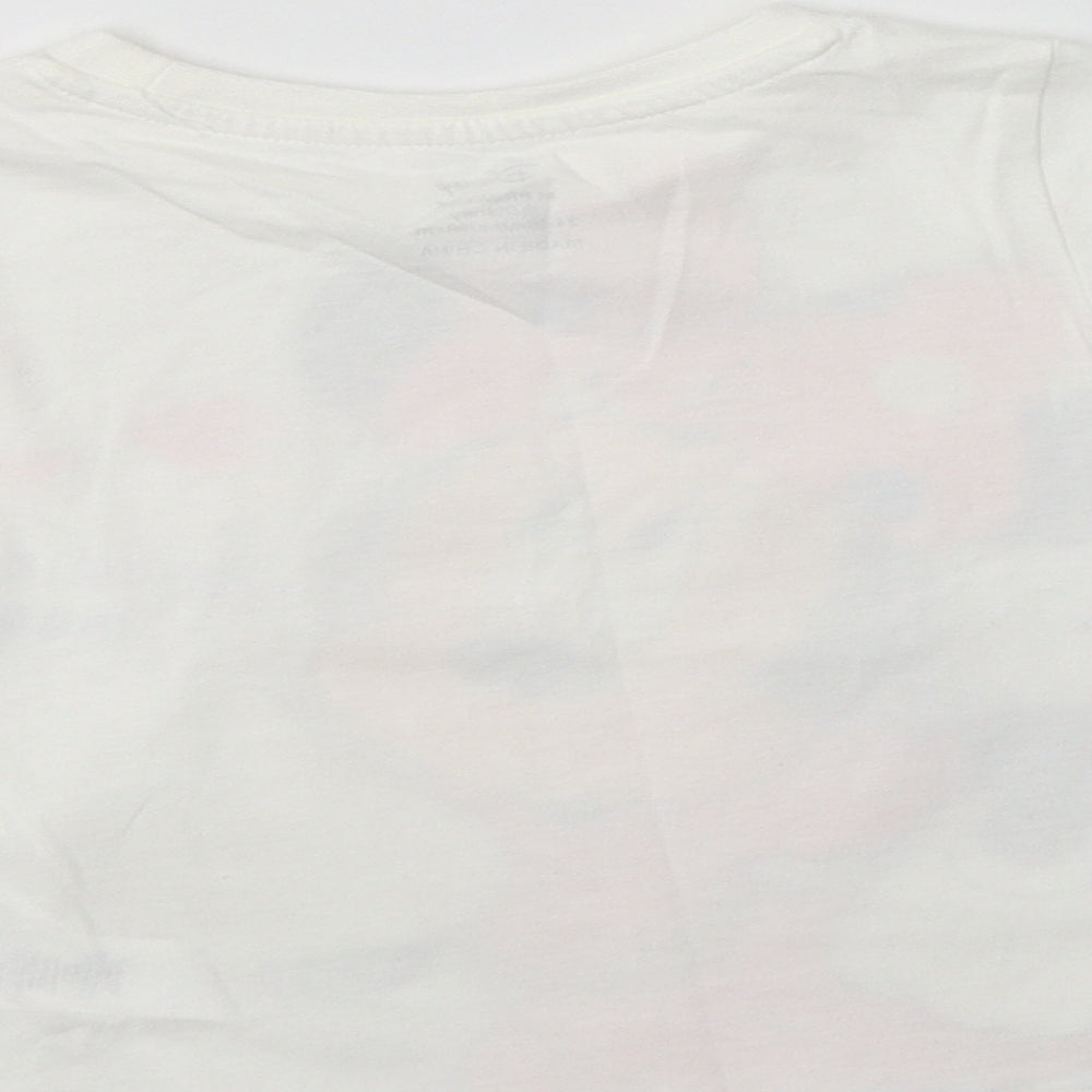 Primark Girls White  Cotton Basic T-Shirt Size 2-3 Years Crew Neck  - Minnie Mouse