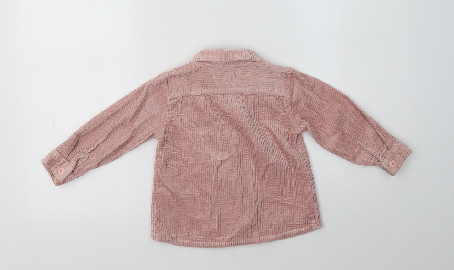 Primark Girls Pink  Cotton Basic Button-Up Size 2-3 Years Collared