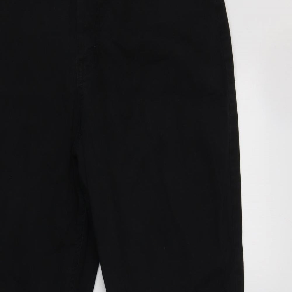 M&S Womens Black  Cotton Straight Jeans Size 14 L31 in Regular