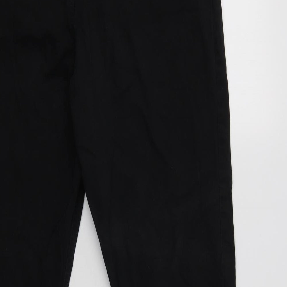M&S Womens Black  Cotton Straight Jeans Size 14 L31 in Regular