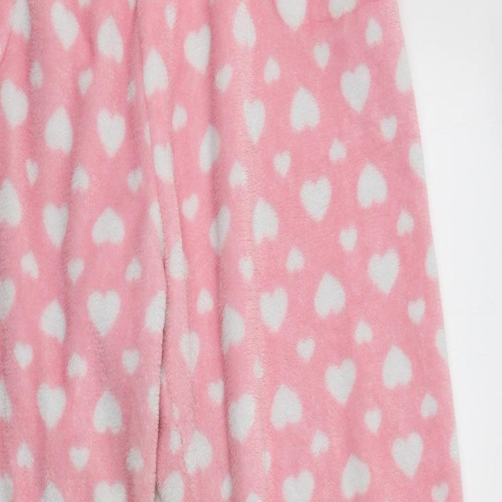 SheIn Womens Pink  Polyester  Pyjama Pants Size L   - Heart Print