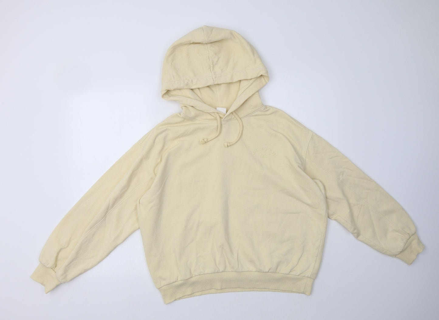 H&M Womens Yellow  Cotton Pullover Hoodie Size S