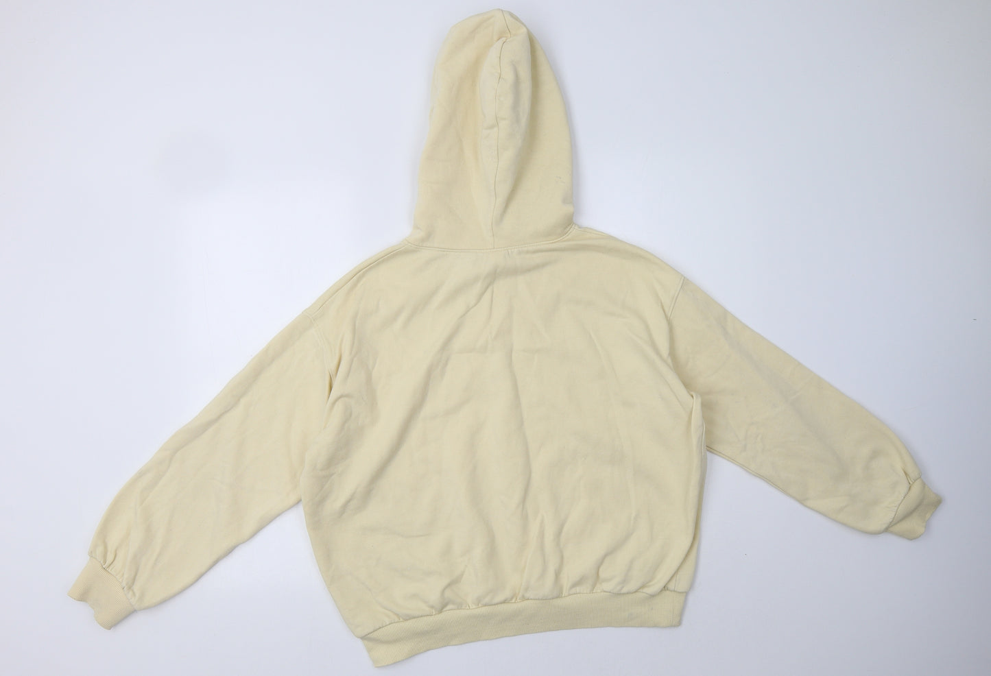 H&M Womens Yellow  Cotton Pullover Hoodie Size S