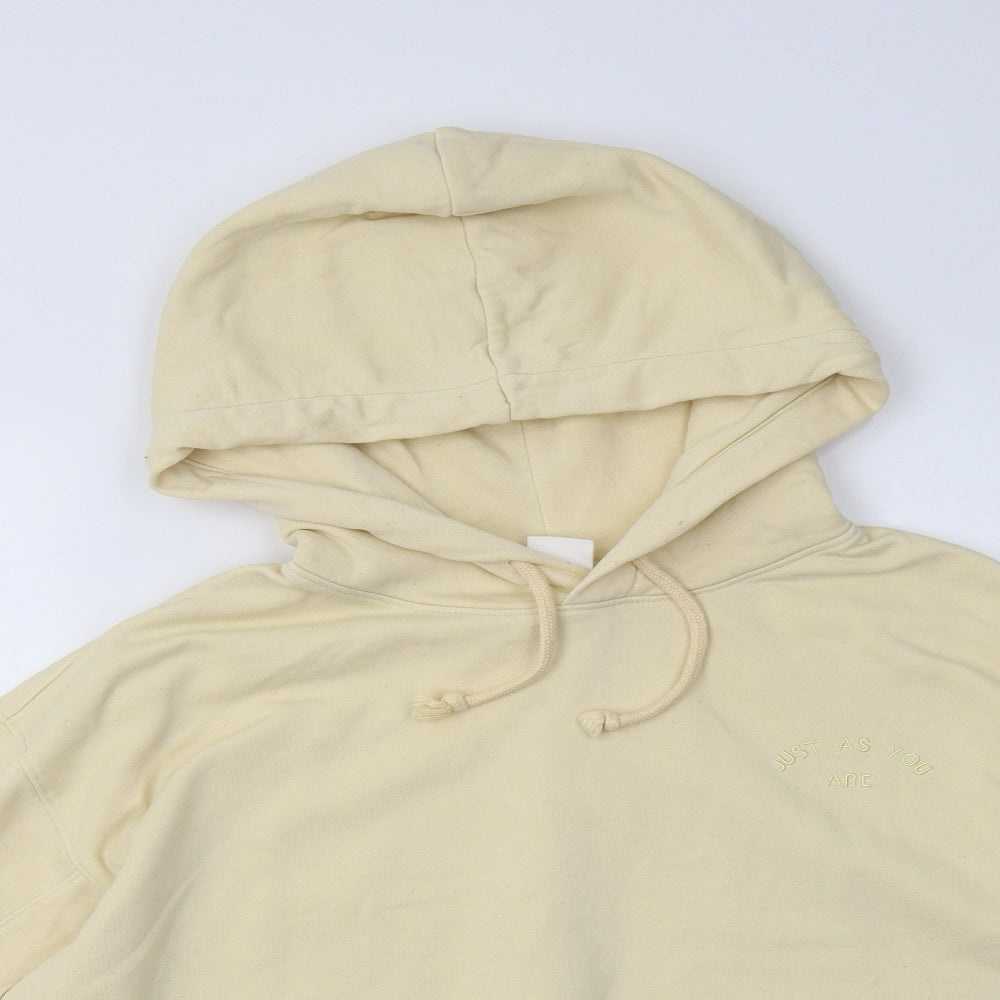 H&M Womens Yellow  Cotton Pullover Hoodie Size S