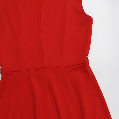 South Womens Red  Viscose Fit & Flare  Size 12  Round Neck