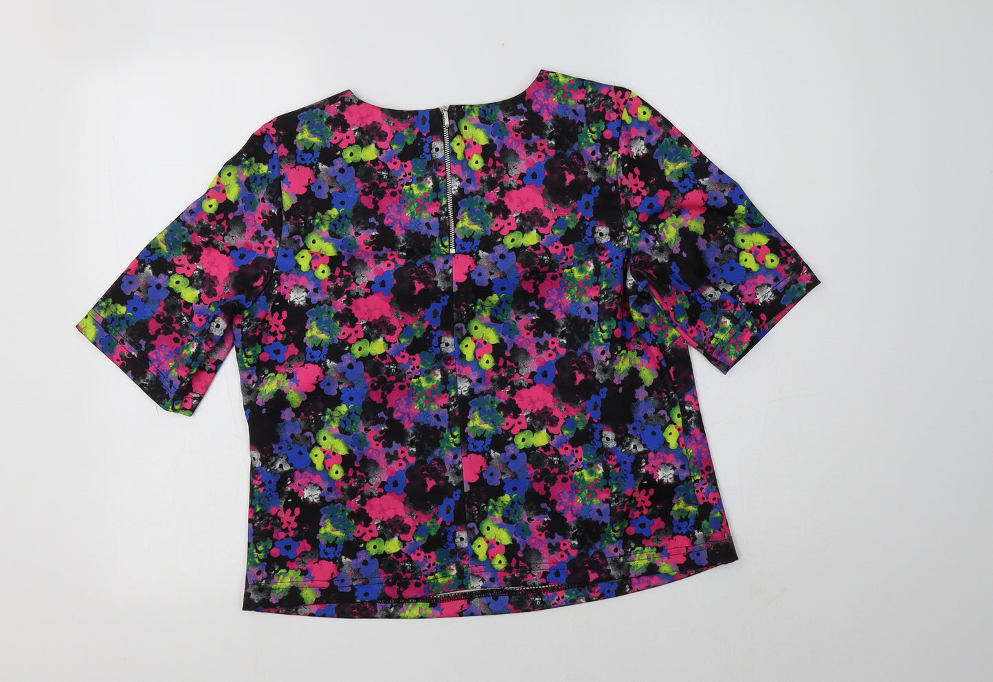 Shop Direct Womens Multicoloured Floral Polyester Basic Blouse Size 14 Round Neck