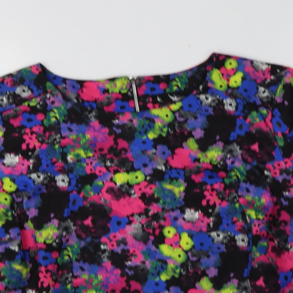 Shop Direct Womens Multicoloured Floral Polyester Basic Blouse Size 14 Round Neck